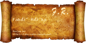 Fakó Réka névjegykártya